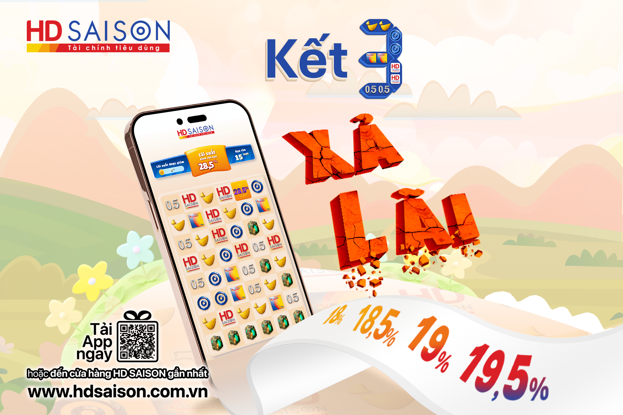 Kết 3 xả lãi - Vay 19 triệu chỉ trả từ 1.080k/tháng