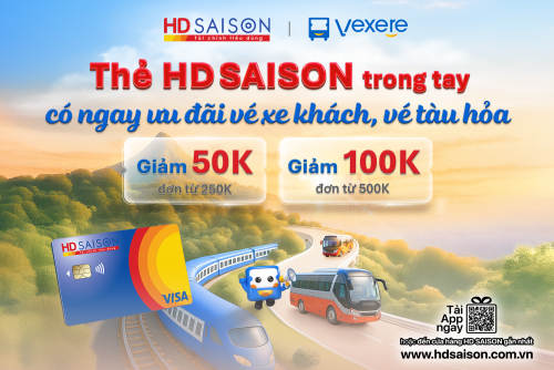 Thẻ HD SAISON trong tay - Có ngay ưu đãi vé xe khách, vé tàu hỏa