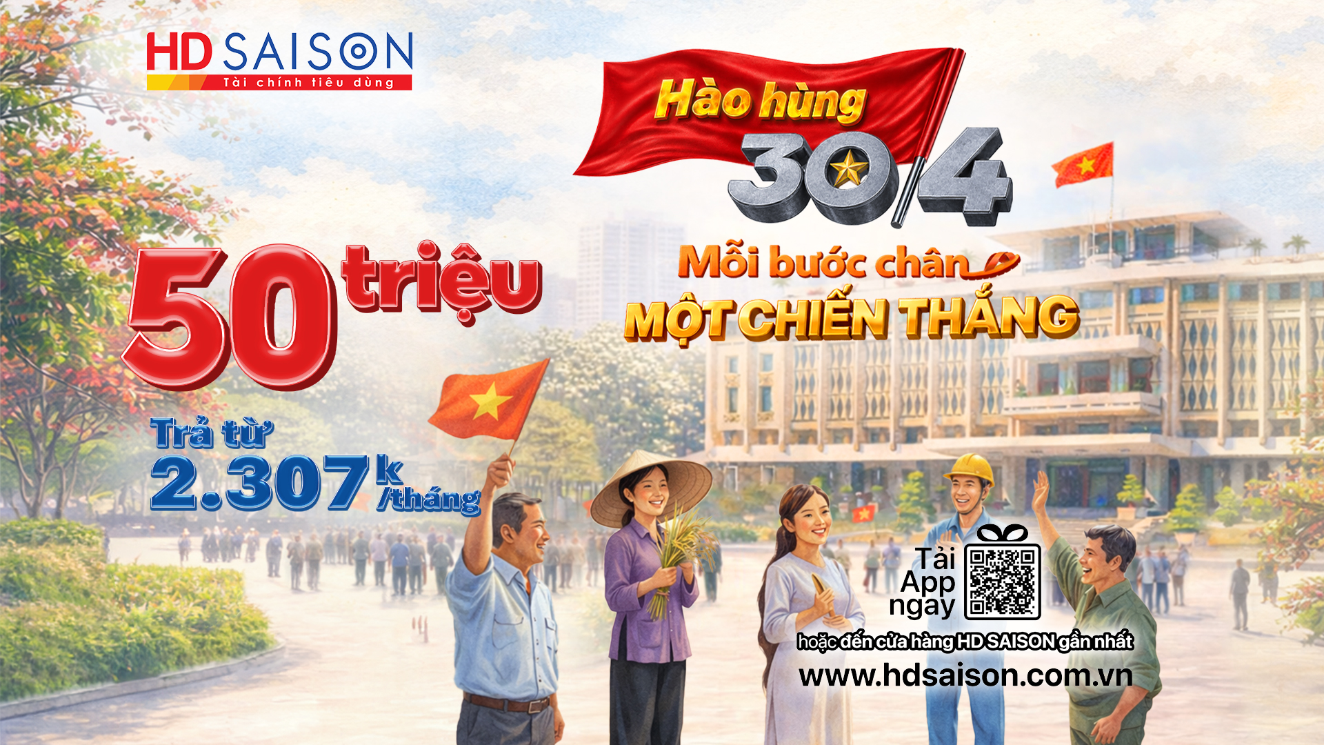 30/4 – Gói vay 50 triệu, sẵn sàng cho mọi kế hoạch