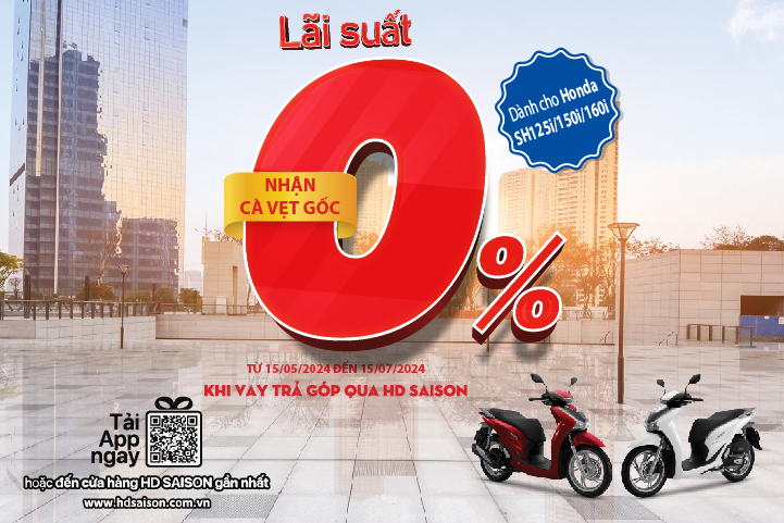 Sắm Honda SH đẳng cấp KHÔNG lãi suất