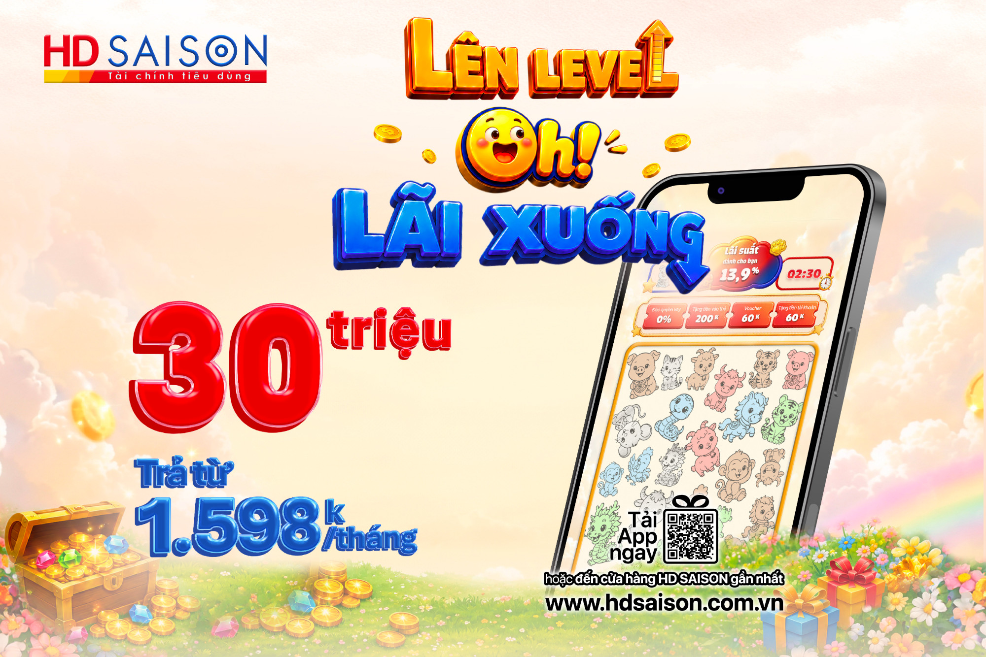 Lên level. Oh! Lãi xuống – Kích hoạt ưu đãi mới từ HD SAISON