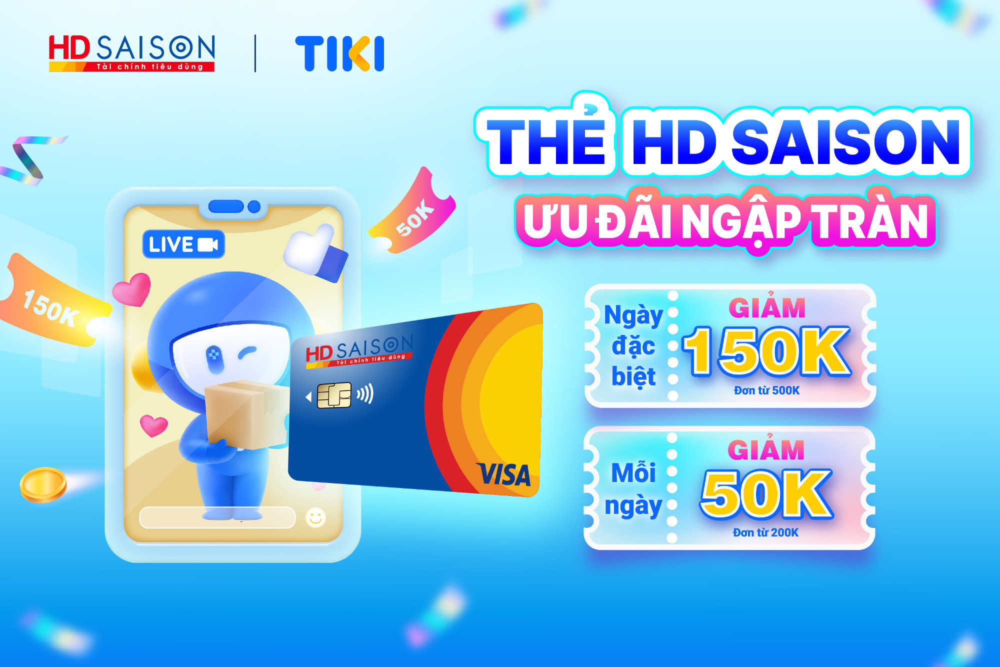 THẺ HD SAISON ƯU ĐÃI NGẬP TRÀN TẠI TIKI