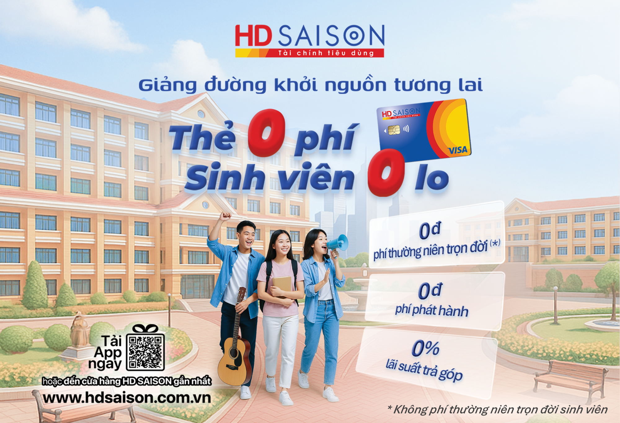 Thẻ 0 phí – Sinh viên 0 lo