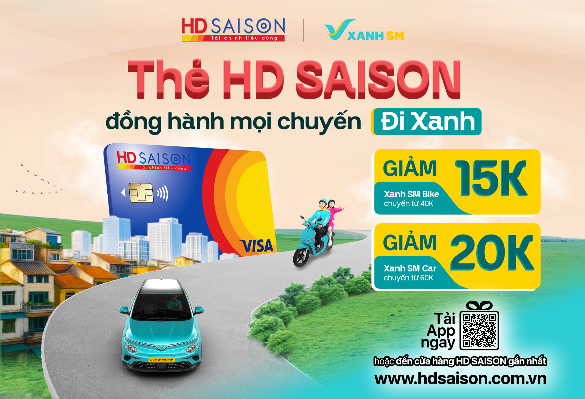 Thẻ HD SAISON đồng hành mọi chuyến đi Xanh