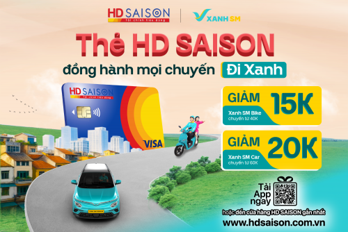 Thẻ HD SAISON đồng hành mọi chuyến đi Xanh
