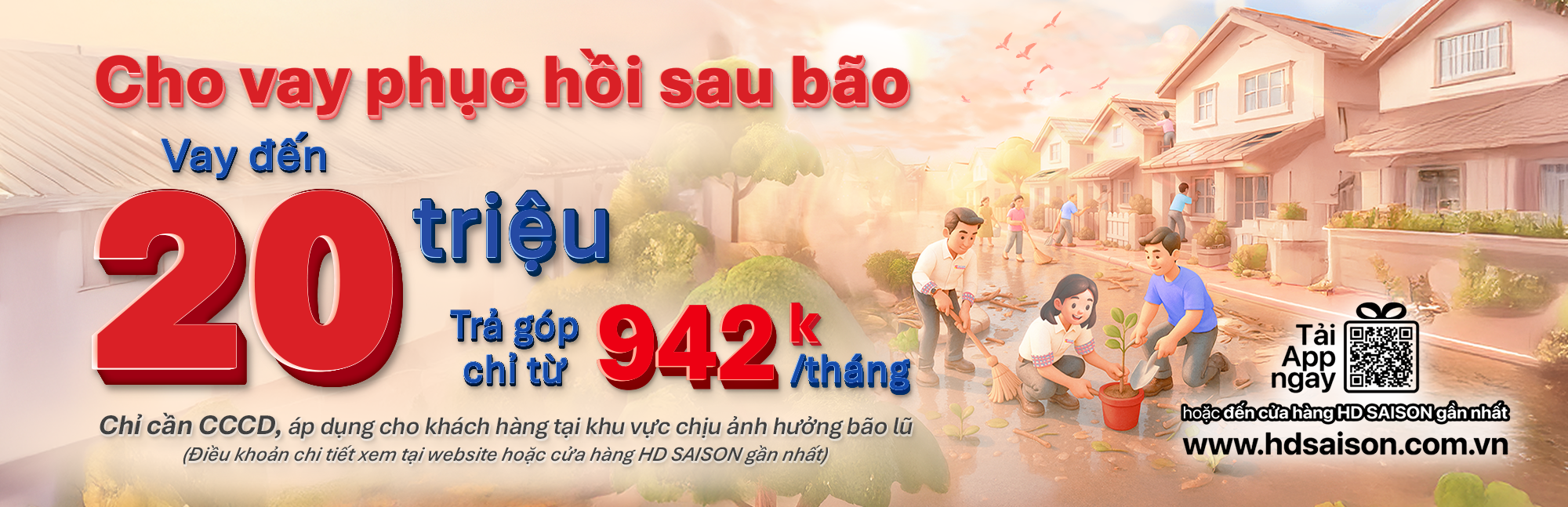 Chỉ cần CCCD - Cùng HD SAISON phục hồi sau bão