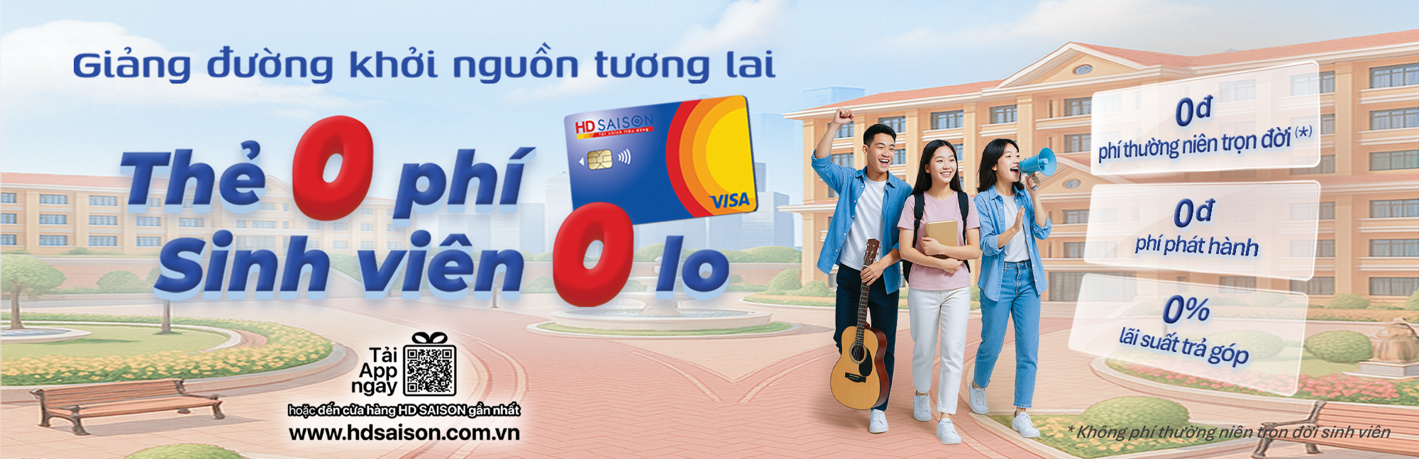 Thẻ 0 phí – Sinh viên 0 lo