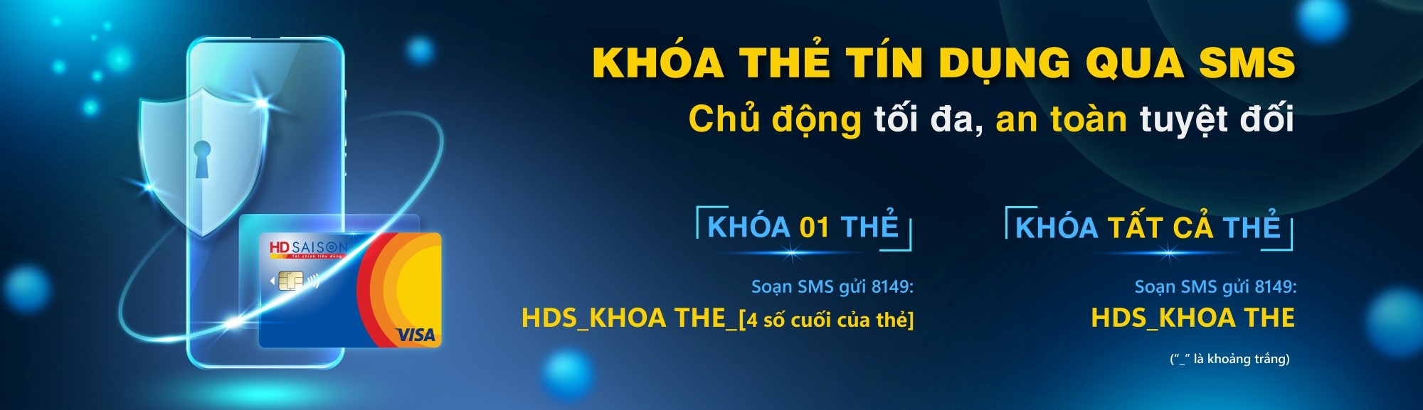 Giới thiệu tiện ích khóa thẻ qua SMS